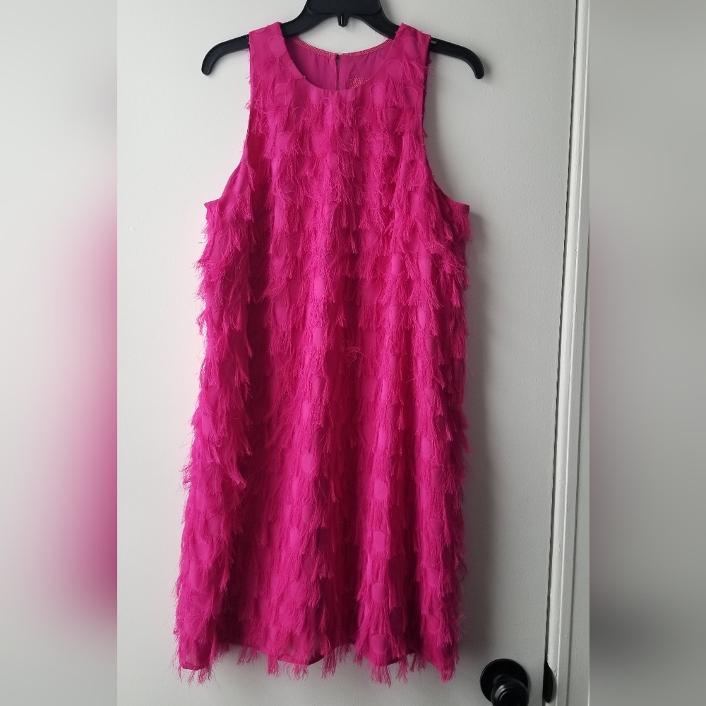 By Anthropologie Roxie Textured Finger Shift Dress Size 12 - Picture 5 of 13